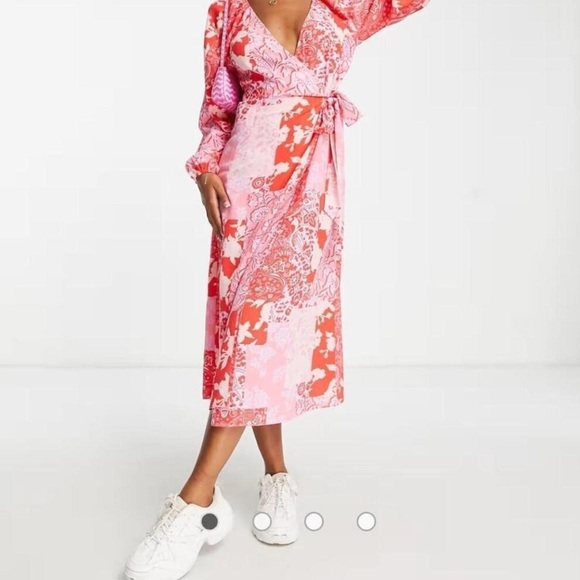 ASOS Multicolored Maxi Boho Dress size Medium - Picture 2 of 5